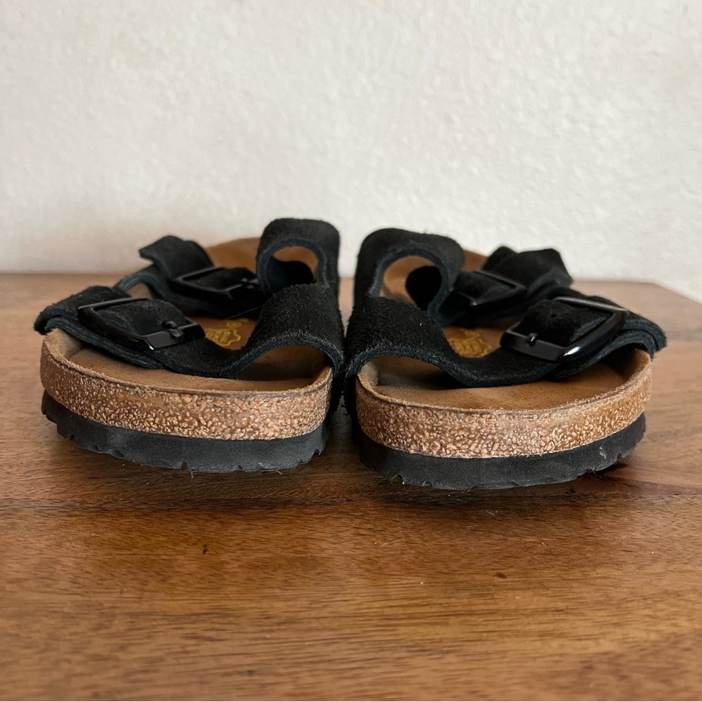 Birkenstock Arizona Black Suede Sandal Size 38 (7-7.5) Wide - Picture 4 of 9